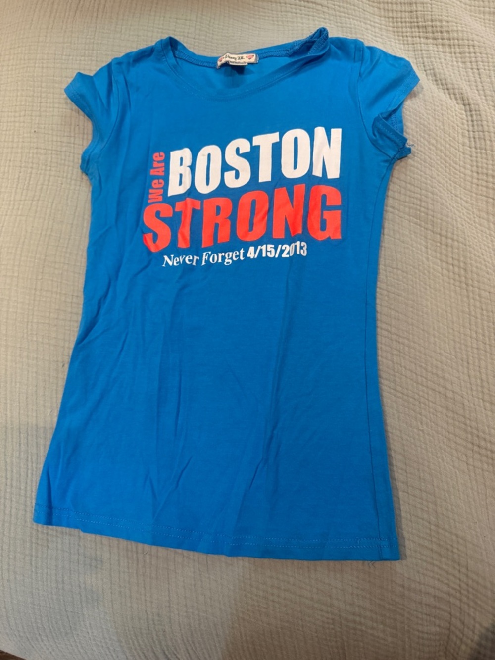 Blue "Boston Strong" BOSTON MARATHON Graphic Tee - Women's